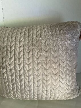 Koolaburra Braided Velvet Decorative Pillow - Cream